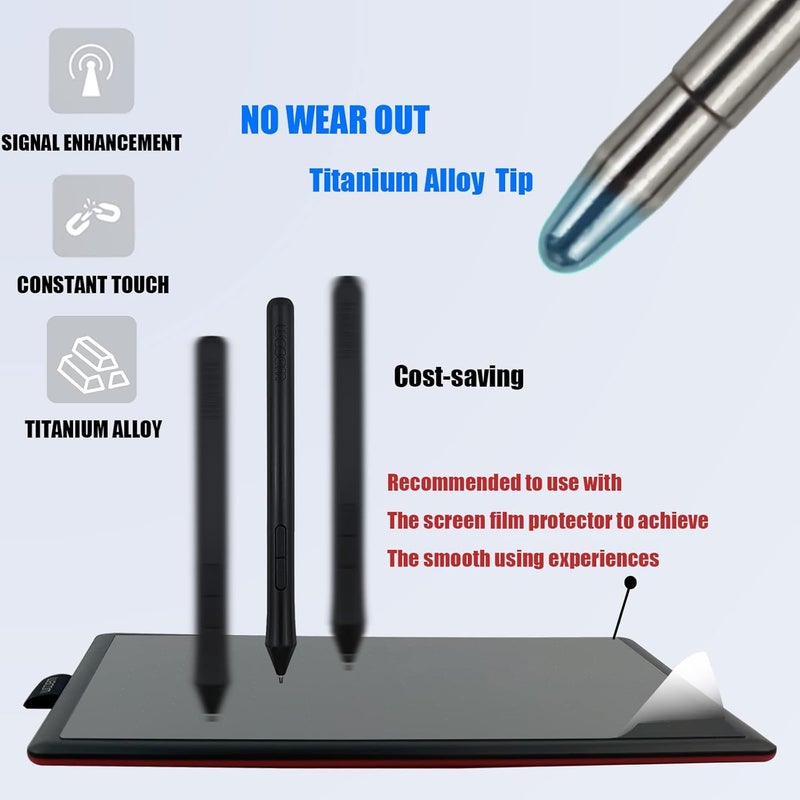 REEYEAR 2 Pack No Wear Down Titanium Alloy Standard Pencil Nibs Fits for One by WACOM, Intuos Series Pen, Replacement Refill Tips fits for WACOM CTL-672,CTL-671,CTL-471, CTL-472 - Image 3